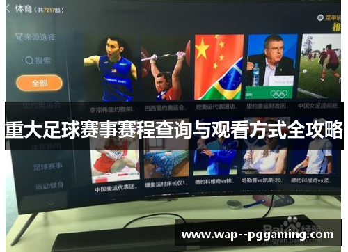 重大足球赛事赛程查询与观看方式全攻略